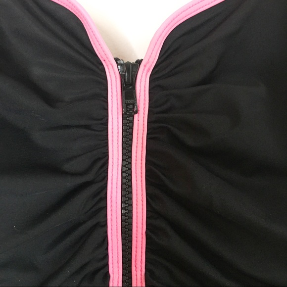 Reebok Half Zip One Piece Swimsuit Black Size 14 - Picture 6 of 13